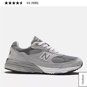 New Balance Gray 993 Sneakers with ENCAP Cushioning